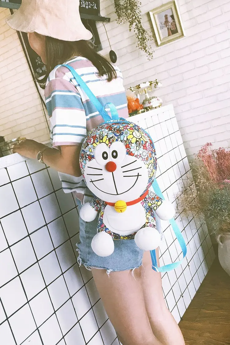 Kawaii ткань мультфильм аниме дети плюшевые рюкзаки детского сада детская мягкая сумка mkd3 Doraemon кошка робот мешок