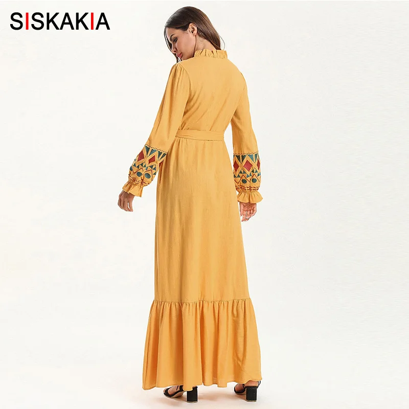 Siskakia милое женское элегантное длинное платье желтые кружевные платья с