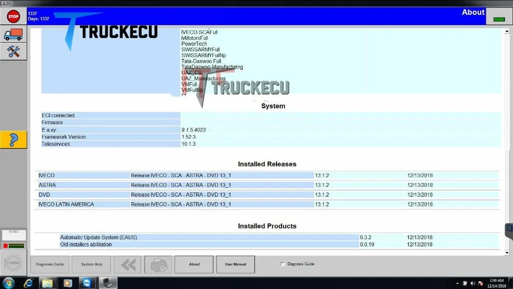 Insperbook CF30 ноутбук+ грузовик диагностический сканер ELTRAC легко 13,1 диагностический сканер инструмент ECI диагностический интерфейс
