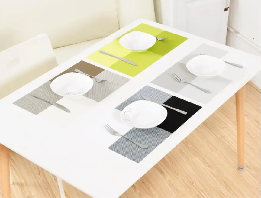 45*30CM Table Mat Rectangular PVC Anti-Slip Bowl Plate Cup Pads Braided Placemat Heat Insulation Pad Kitchen Accessories | Дом и сад