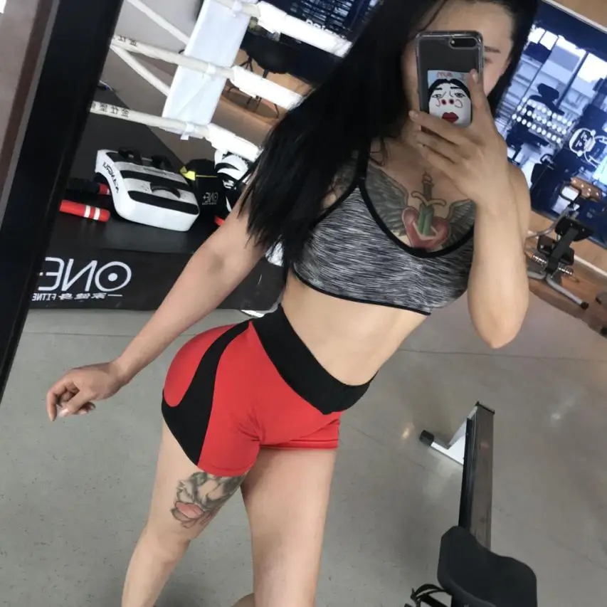 Женские спортивные шорты FishSunDay однотонные облегающие для йоги 0706 | Спорт и