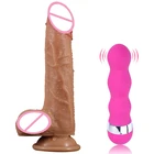 Страпон, фаллоимитатор для женщин, мини-вибратор, реалистичный фаллоимитатор с присоской, пенис, эротический, точка G, анальный массаж, лесбийский мастурбатор