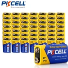 Батарея PKCELL 9 В, 50 шт., сверхмощные аккумуляторы 6F22 для дыма, электронного термометра, камеры, игрушек и т. д.