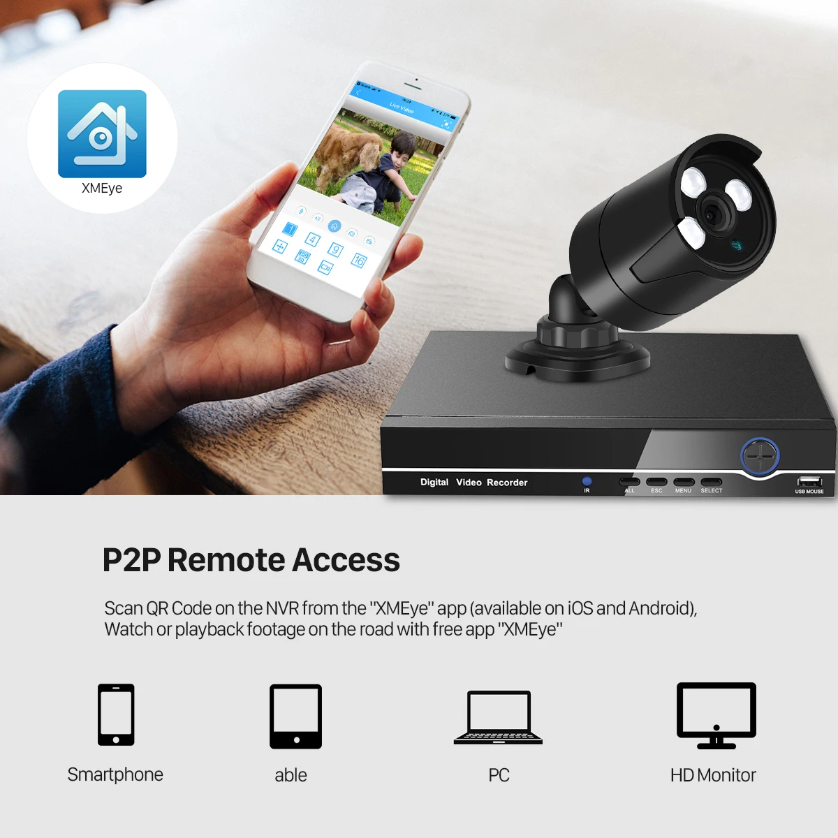 H.265 4MP камера видеонаблюдения системы безопасности 8CH POE NVR с ip-камерой 5MP CCTV комплект водонепроницаемый IP66 система видеонаблюдения XMEye