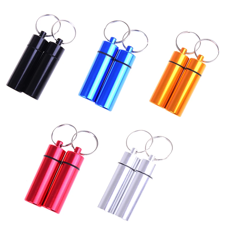 2 шт. портативный мини контейнер для таблеток футляр хранения бутылок Брелок