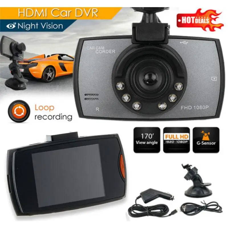 Gizcam 1080P 2 &quotFull HD DVR автомобильная камера видеорегистратор g сенсор ночное видение
