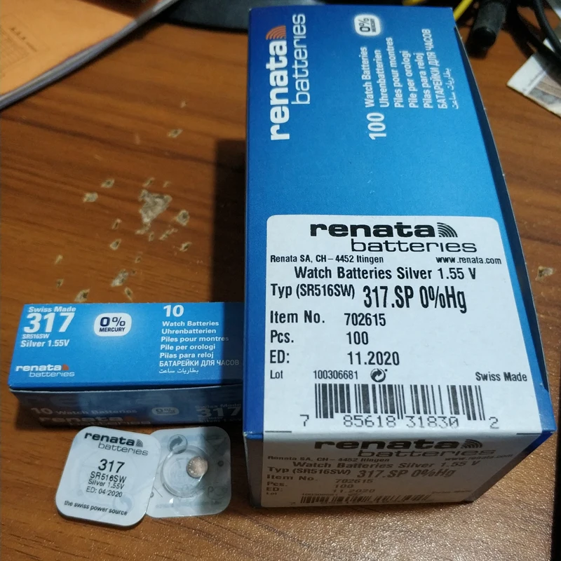 Новые часы Renata долговечные 317 SR516SW SR62 D317 V317 10 шт./лот 100% оригинал|renata watch batteries|renata