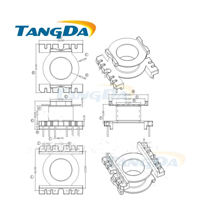 Магнитный сердечник Tangda POT3019 Type 6 + pin 12P каркасный ферритовый силовой
