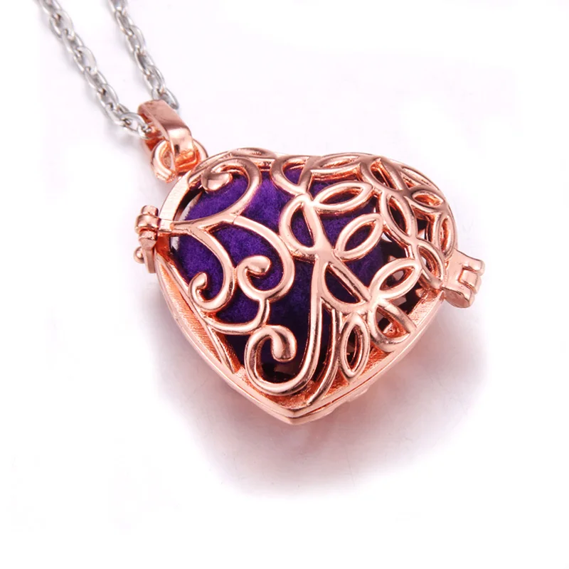 Женская мода кулон ожерелье сердце ароматерапия эфирное масло духи с
