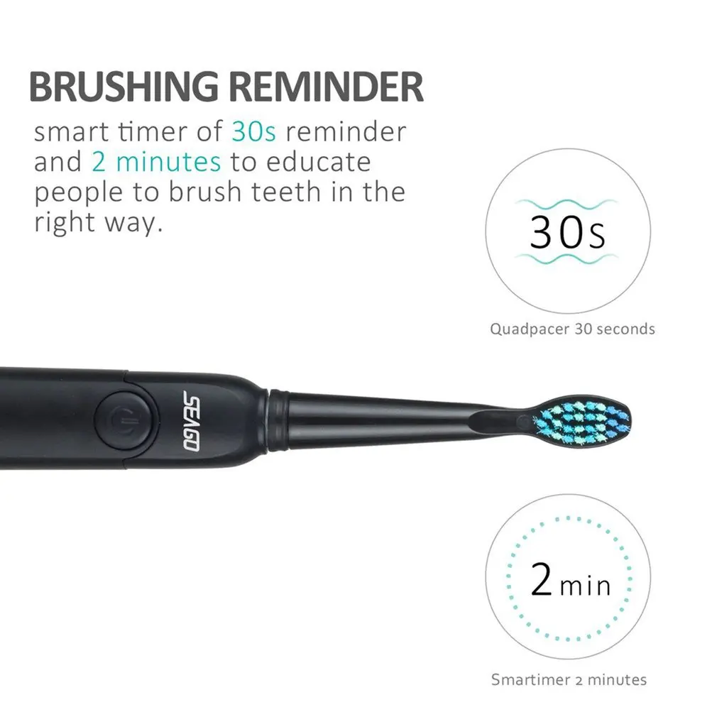 Seago SG-949 Electric Toothbrush USB Rechargeable Smart Timer Sonic with 5 Optional Modes Dental Care Massager | Бытовая техника