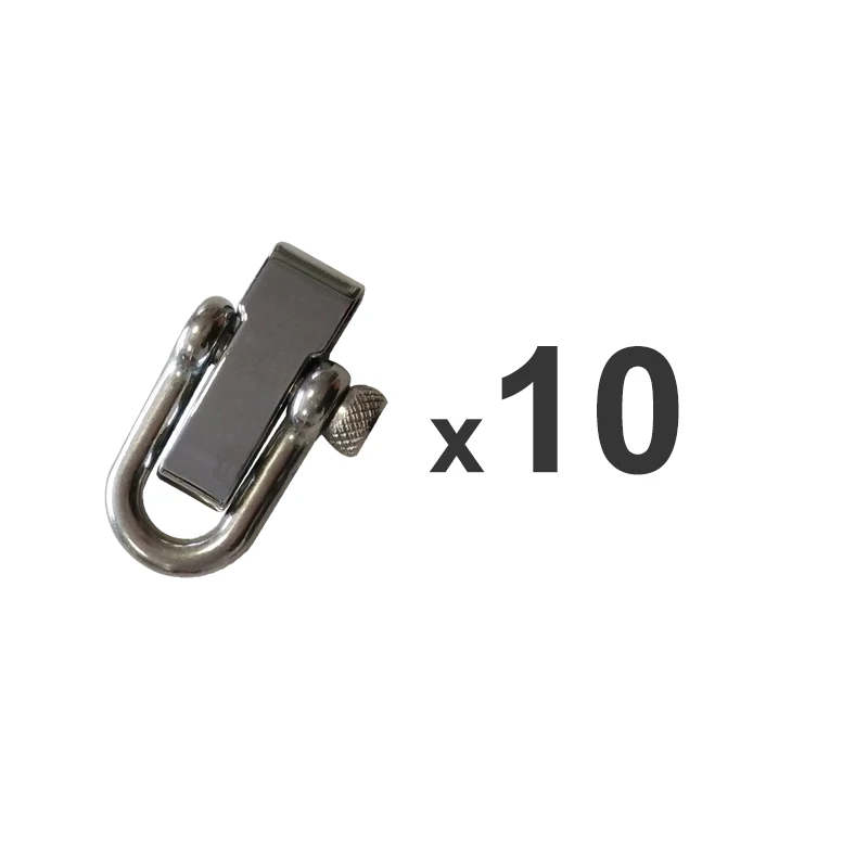 U-Silver 10 упаковок/лот из нержавеющей стали регулируемый Паракорд парашютный шнур ремешок браслет скобы пряжки - Цвет: U-Silver