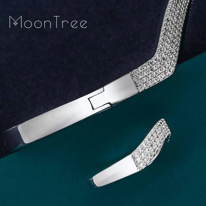 MoonTree модные роскошные супер блестящие Геометрия AAA кубического циркония для