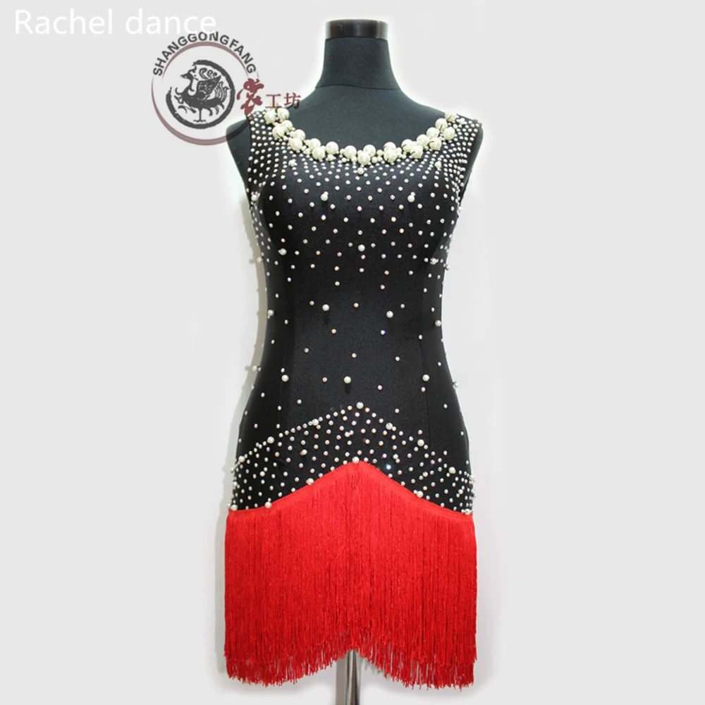 

2017 Fashion green Latin Fringe Dress Can Be Customized Latin Dance Dress Girls Sleeveless Latin Dance Dress Women Samba Skirts