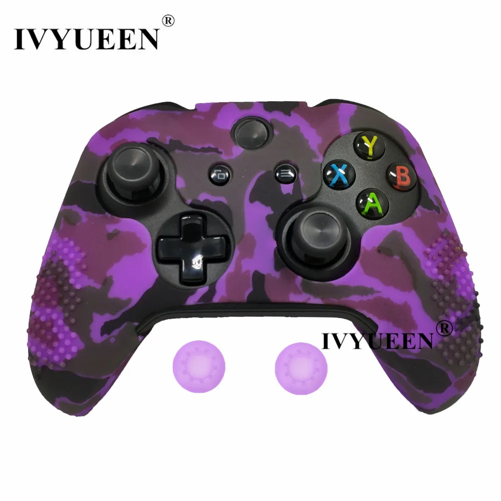 Purple Camo IVYUEEN настраиваемый защитный чехол для microsoft Xbox One X S тонкий контроллер с ручкой для большого пальца - Цвет: Purple Camo
