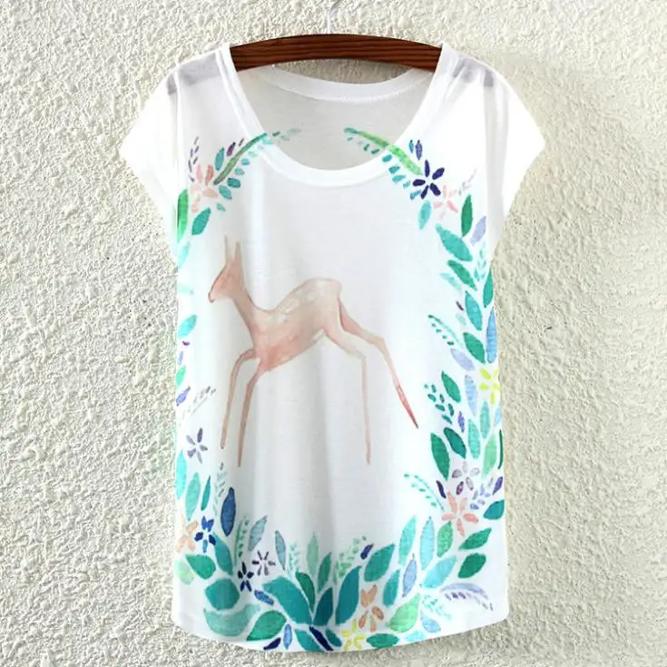 Женская футболка с коротким рукавом принтом в виде кота и лица лето 2015|women tshirt|tshirt