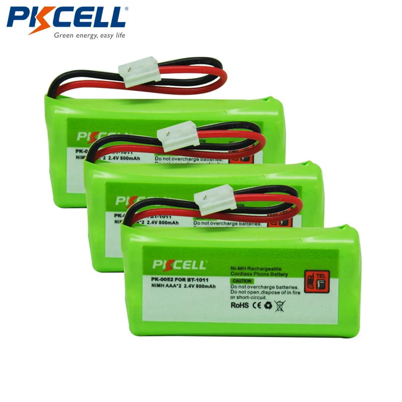 3 шт. аккумуляторная батарея PKCELL AAA 800 мАч 2 4 В для фототехники BT1011 Vtech BT184342 BT18433 |
