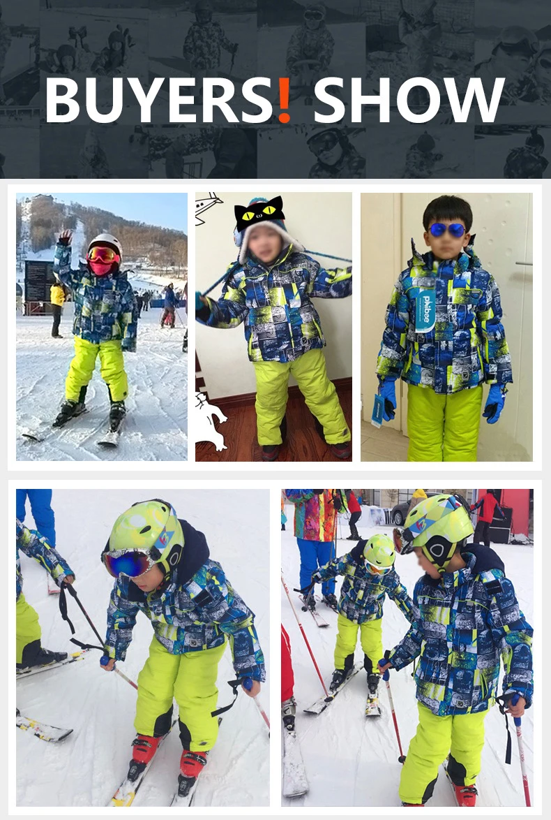 Dollplus/Детские комплекты; лыжные спортивные костюмы для мальчиков; зимние теплые водонепроницаемые лыжные куртки и штаны с капюшоном; комплекты для сноуборда
