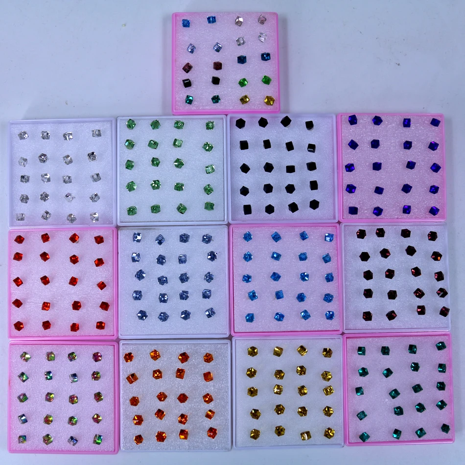 Бесплатная доставка модные ювелирные изделия яркие цветные хрустальные кубики