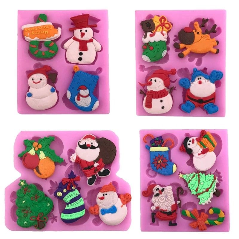 

Kitchen Accessories Tree Sock Cruth Fondant Silicone Mold For Baking Christmas Cake Decorating Polymer Clay Resin Candy Supplies