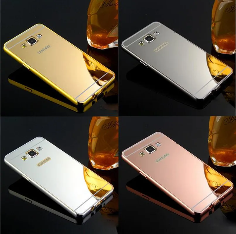 Роскошная алюминиевая рамка + зеркальный чехол для телефона Samsung Galaxy A3 A5 A7 A510 A520 A710