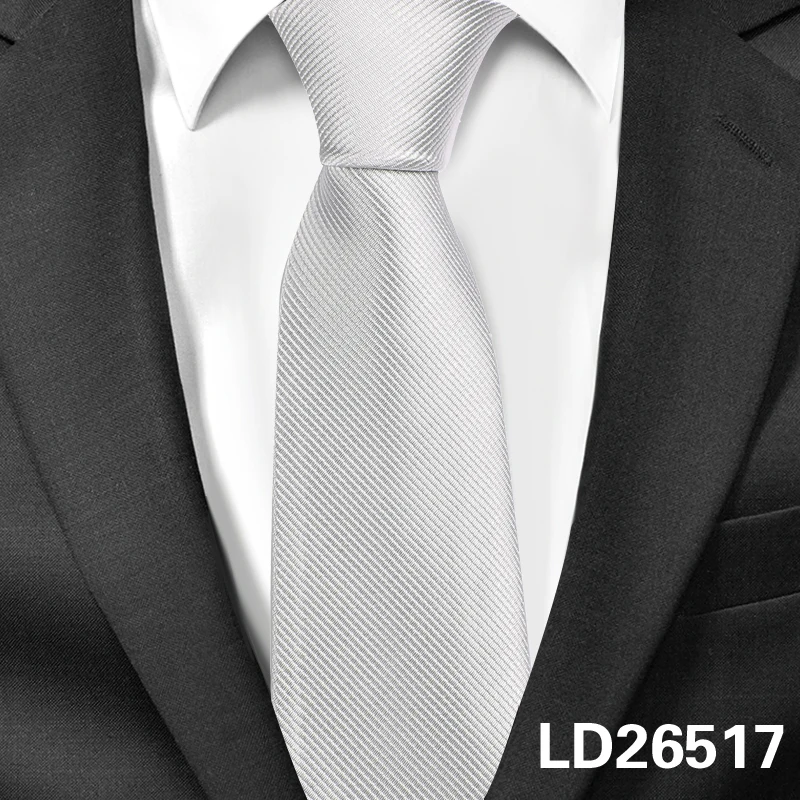 LD26517 Новые однотонные галстуки для мужчин, повседневные Галстуки Для худой шеи, галстуки Gravatas, деловые мужские галстуки, галстуки Corbatas, ширина 6 см, галстук для жениха, вечерние галстуки - Цвет: LD26517