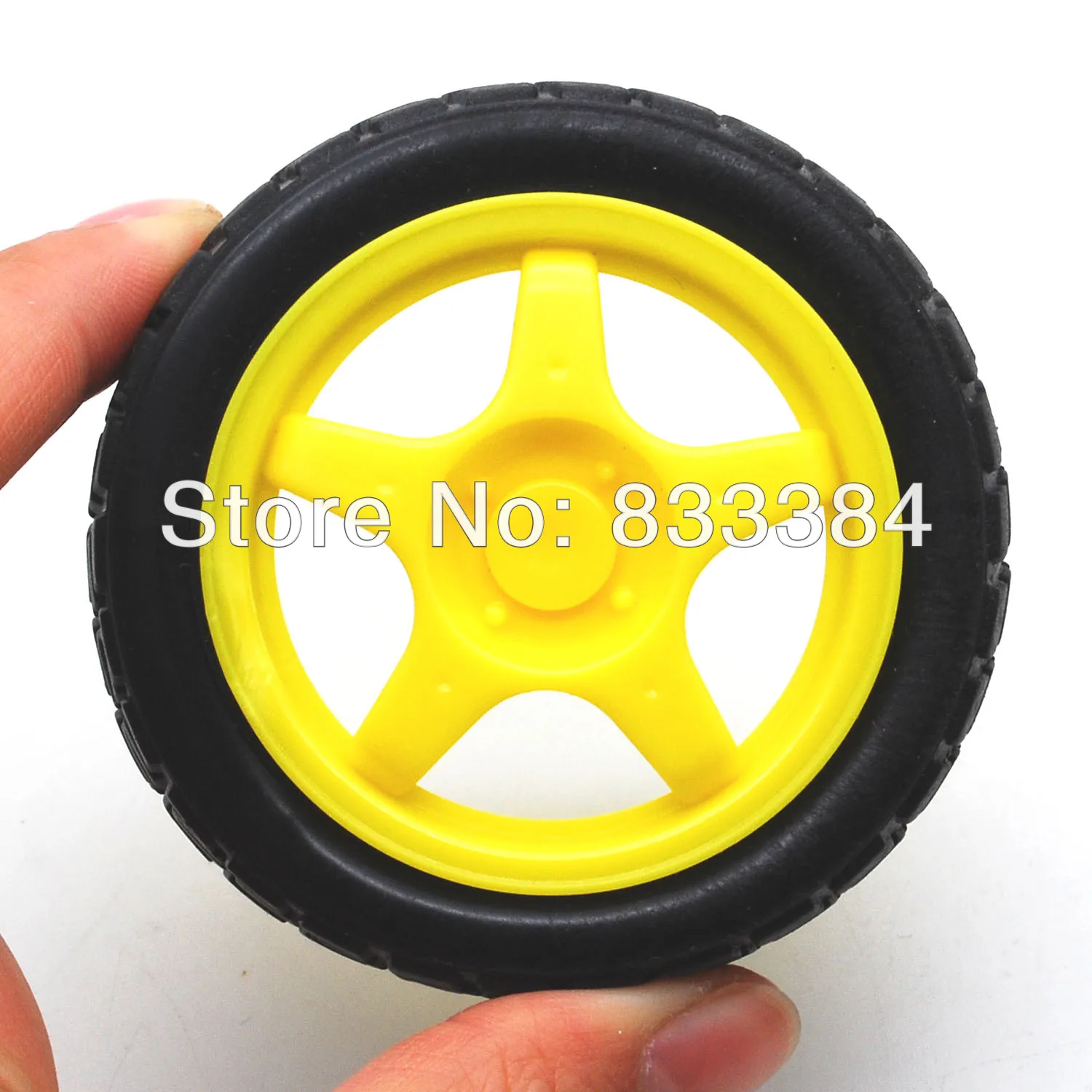 

2 sets Smart Car Robot Plastic Tire Wheel Tyre + DC3-6V Gear Motor For Robot Free shipping