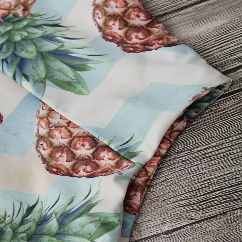 ZAFUL ананас с высокой CROSS BACK Купальники для малышек Лето Тропический Стиль Купальник отпуск ремешками с принтом ананаса ванный комплект
