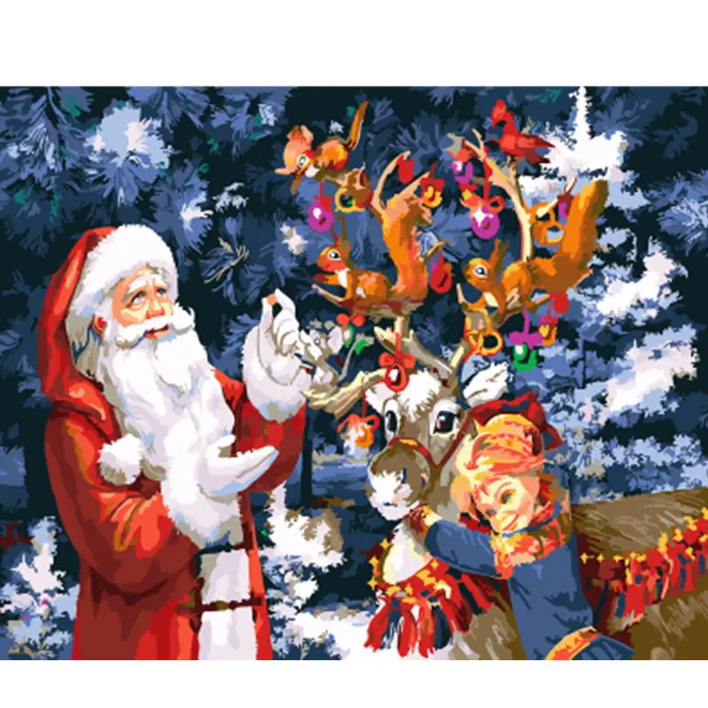 GX22261 DRAWJOY картина в рамке Рождество DIY живопись по номерам Рождественский подарок домашний декор для гостиной ручные уникальные подарки GX22270 - Цвет: GX22261