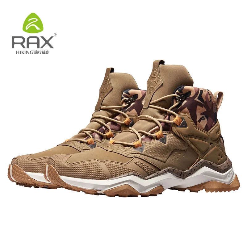 Rax Men's Hiking Boots Waterproof Tactical Boots for Men Mountain Outdoor Sports Shoes Genuine Leather Hiking Shoes Lightweight