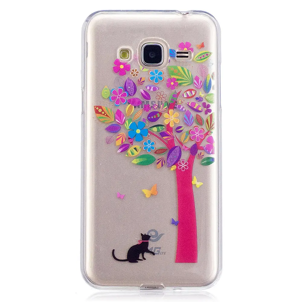 Подходящий чехол для Samsung Galaxy J3 J 3 2016 J320 J320H J320FN Мягкий ТПУ с единорогом и цветочным