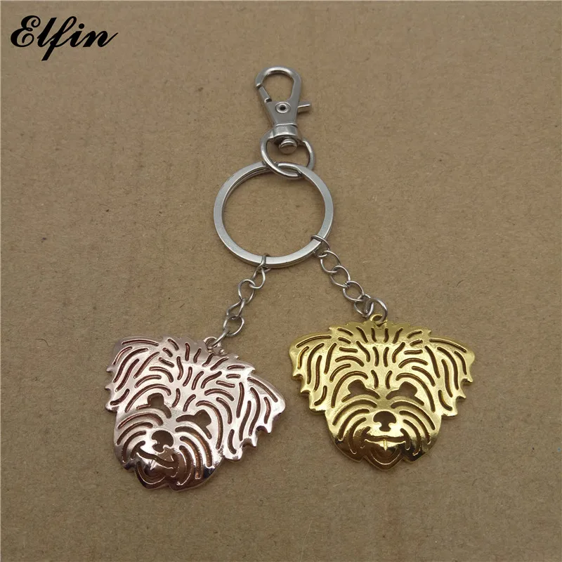 Elfin модные брелки Shih Tzu золотого цвета серебряного с животными памятные хлопковые