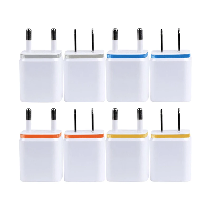 Зарядное устройство для мобильного телефона с двумя USB разъемами 5V2.1A/1A EU US Plug