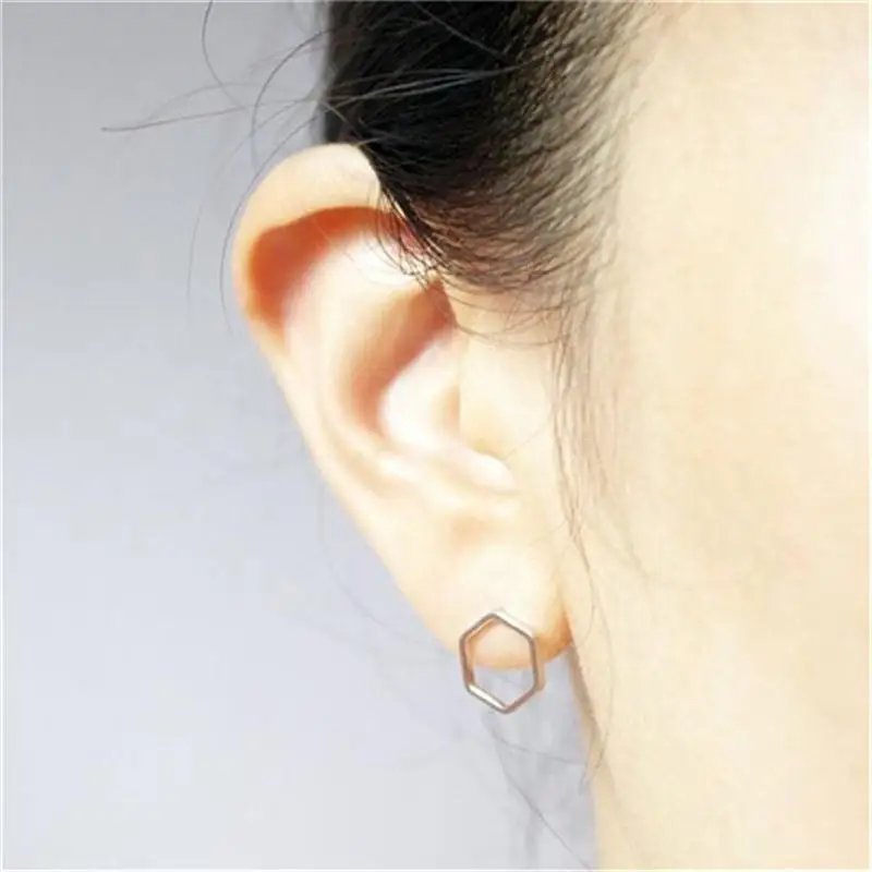 Лидер продаж шестиугольный сотовый сережки открытые серьги в форме