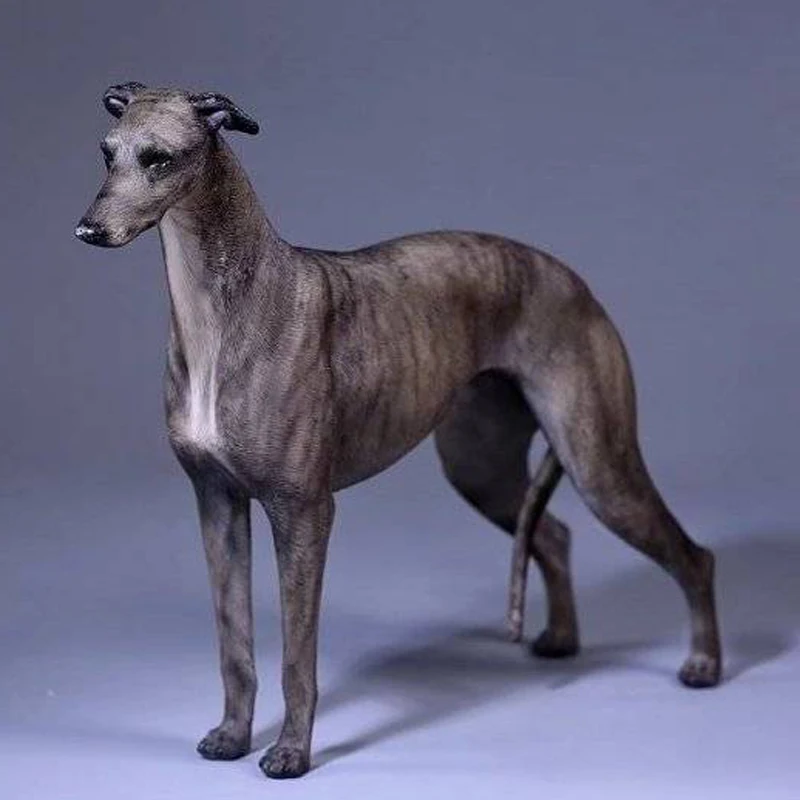 Mnotht 1/6 серая модель с ошейником + цепь моделирование животных собака скульптура