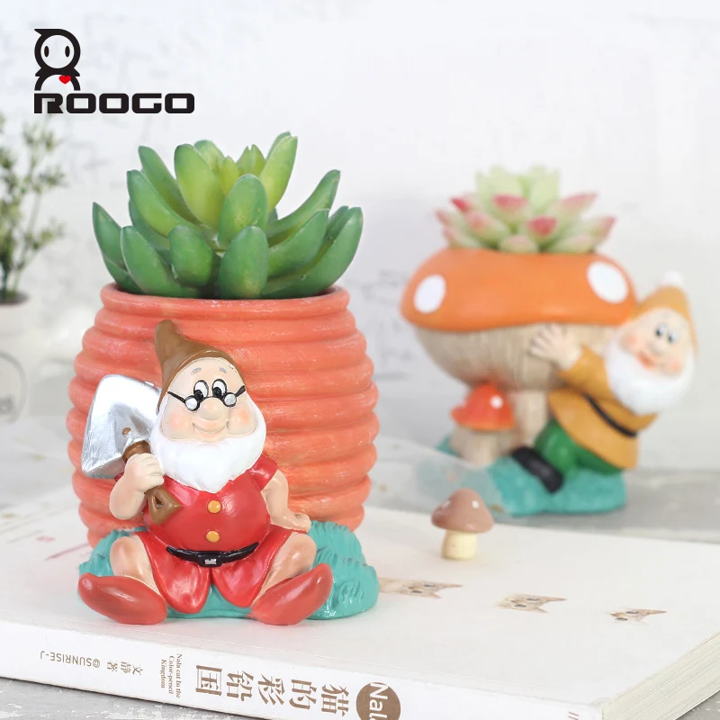 

Roogo The New European pastoral style fairy tale dwarves succulent plant potted plants flower pot Home decor living room balcony