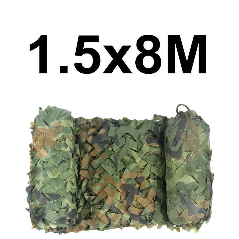 1.5x8M WELEAD лесной усиленный камуфляж сетка Военная Охота Джунгли для навес беседка сетка скрытый сад тенты открытый тент крышка - Цвет: 1.5x8M