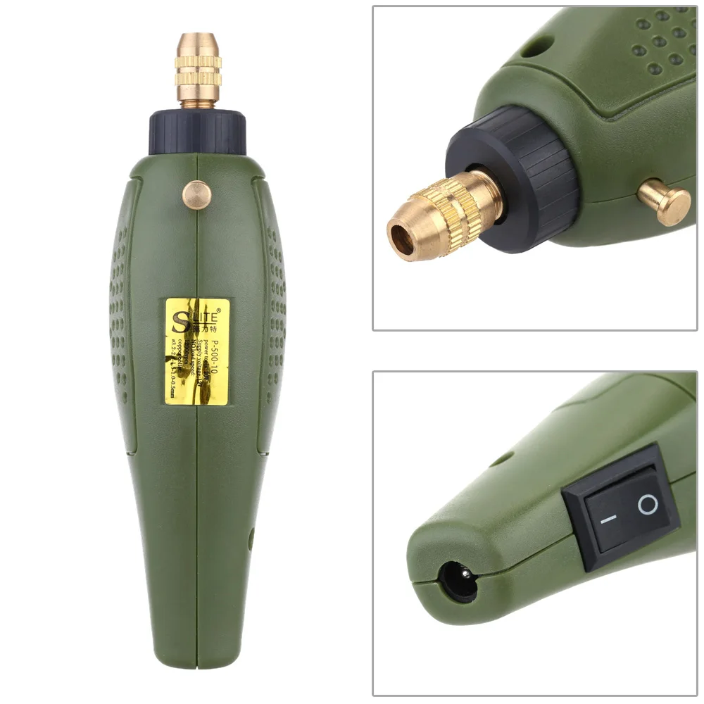 Маленький Электрический шлифовальный набор 12 В DC дрель станок инструмент P-500-10