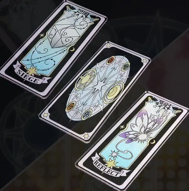 Anime Card Captor Sakura Acrylic Colorful Base Clear card patterns NEW 2018 Cosplay props Magic Cards free shipping | Тематическая