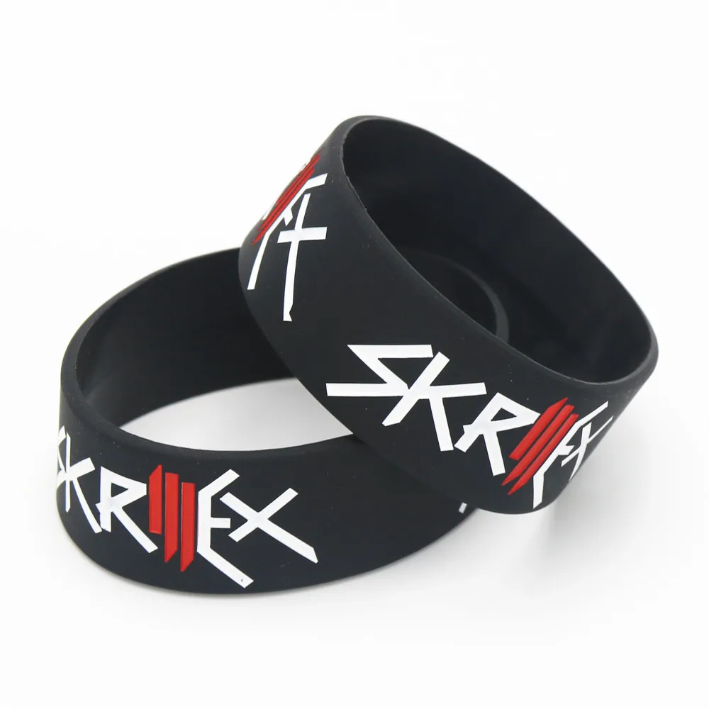 Силиконовый браслет SKRILLEX 1 шт. широкий черный резиновый и браслеты для музыки