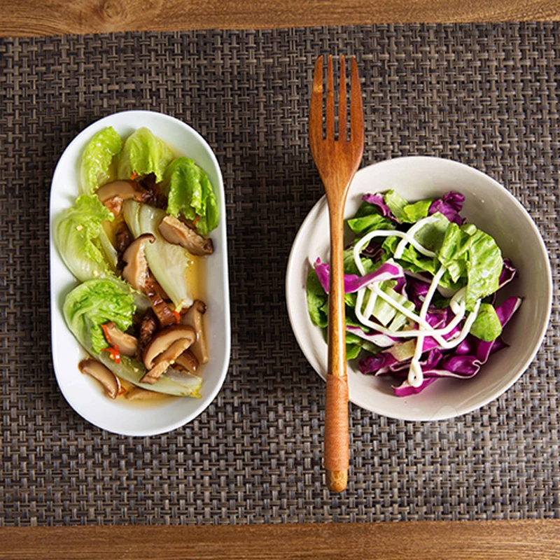 2 шт./компл. Западная Посуда деревянная вилка набор столовых ложек Ретро стиль