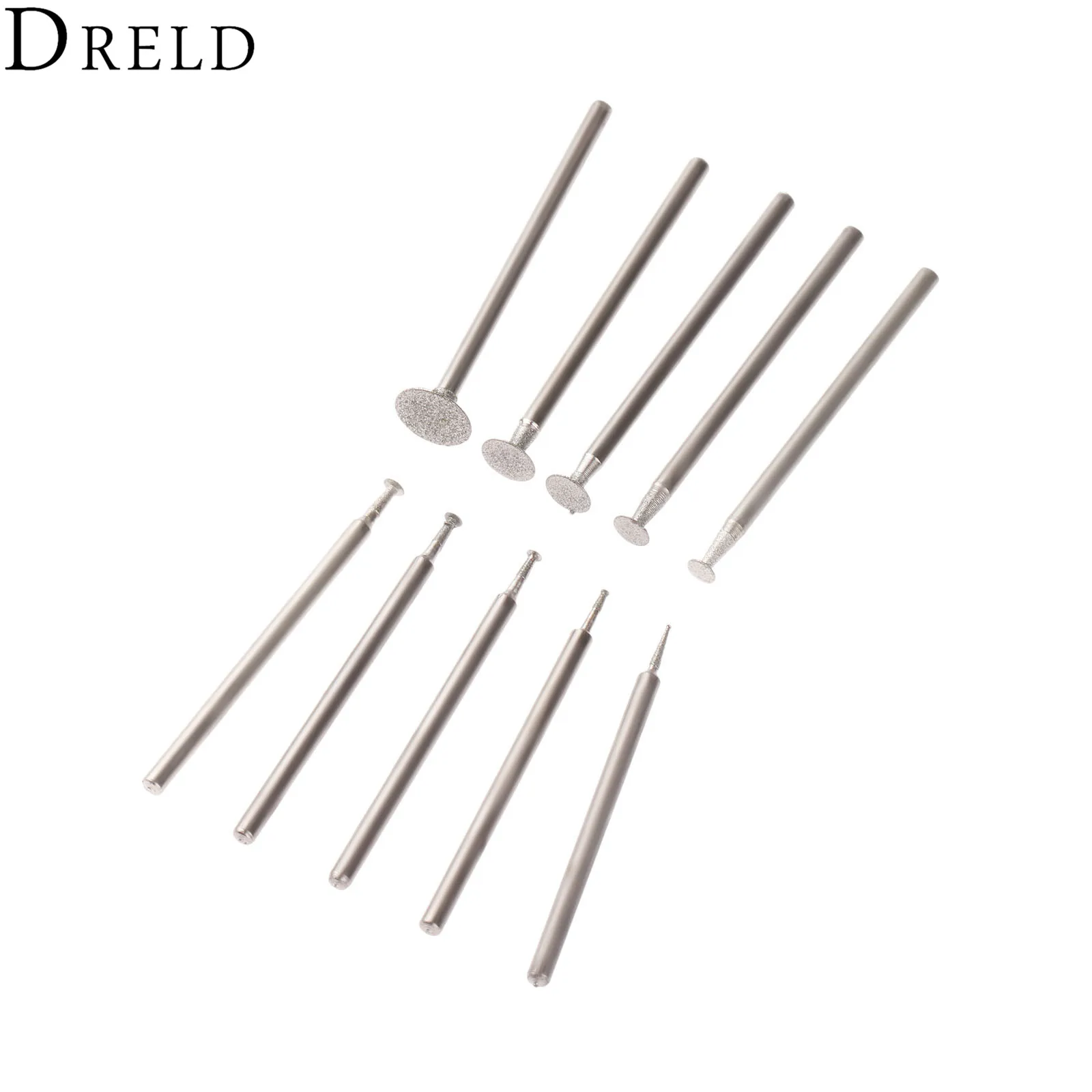 DRELD 10 Pack Dremel Accessories - 2.35mm Shank Diamond Mounted Point for Grinding, Carving, Polishing, and Engraving Stone and Jade image 3