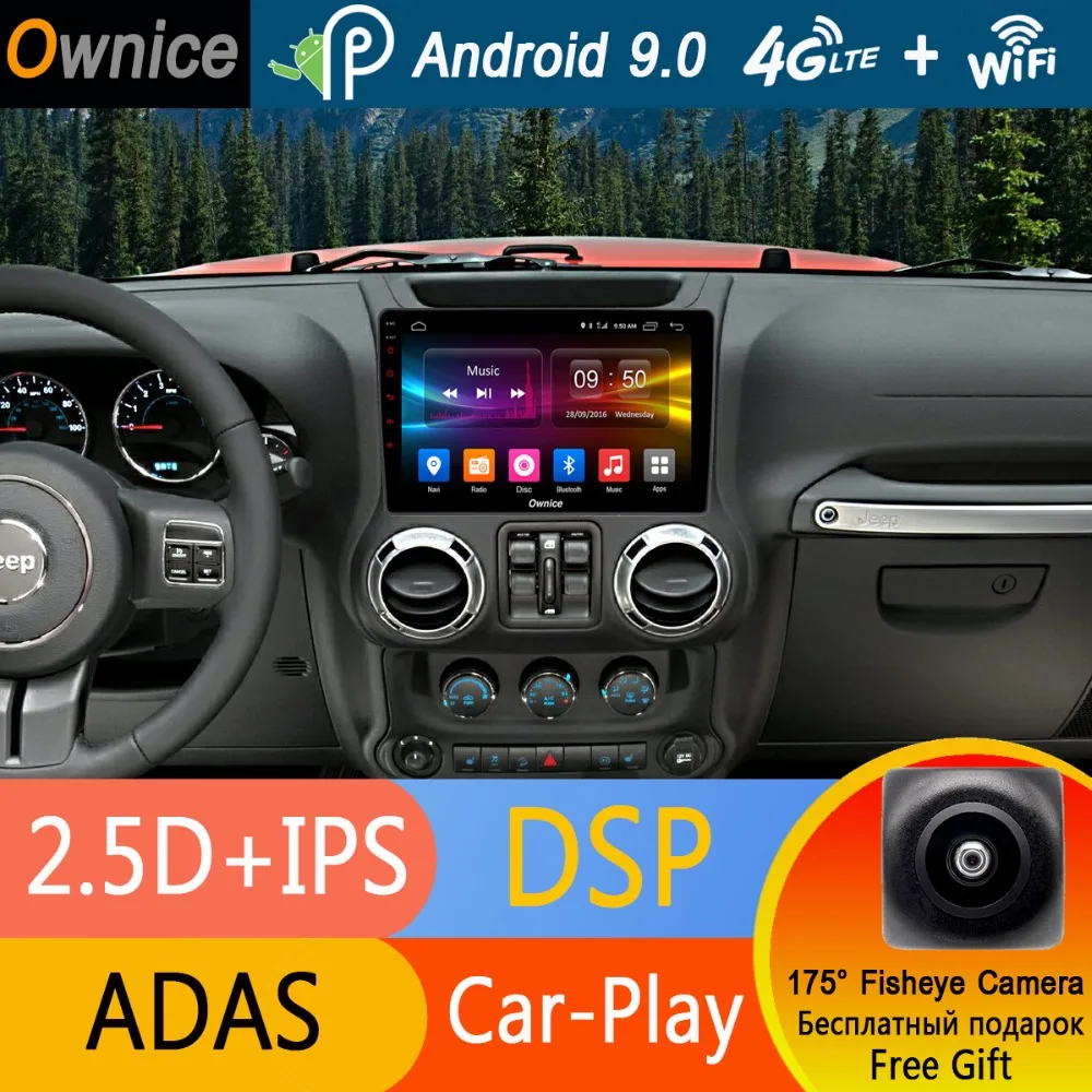 Android 9,0 8 Core 10," ips 4G+ 32G автомобильный проигрыватель с радио и GPS для Jeep Wrangler 2011 2012 2013 DSP CarPlay ADAS