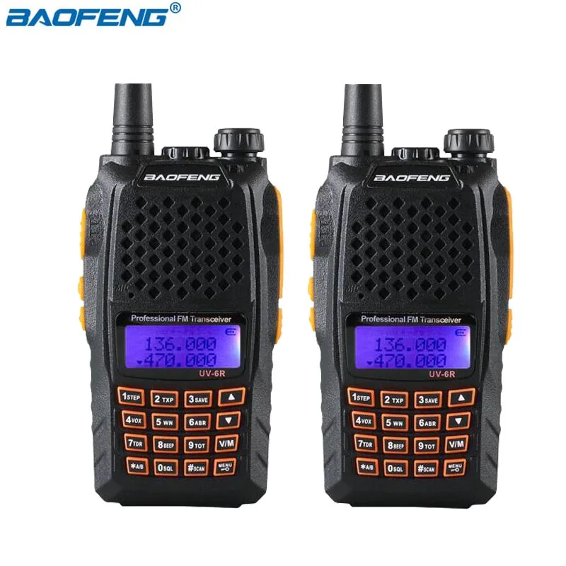2 шт. BaoFeng UV 6R рация двухстороннее радио Pofung UV6R 5 Вт 128CH UHF/VHF двухдиапазонный