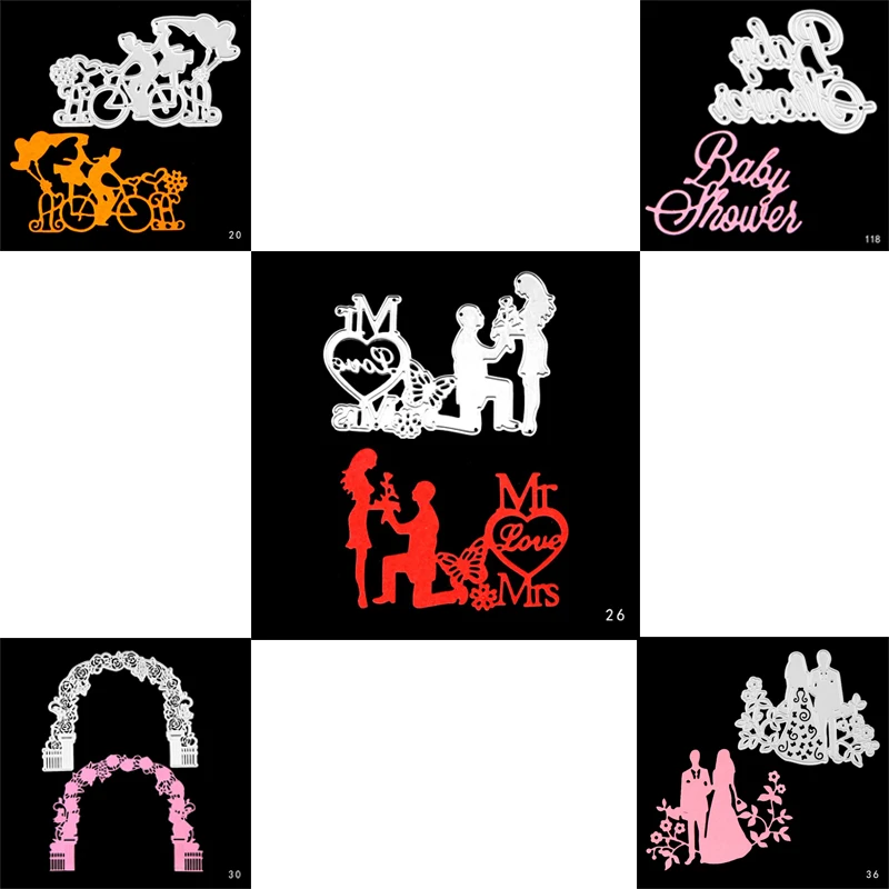 

ZhuoAng Wedding Metal cutting DIY Scrapbook Album Decoration Supplies Clear Stamp DIY Paper Card