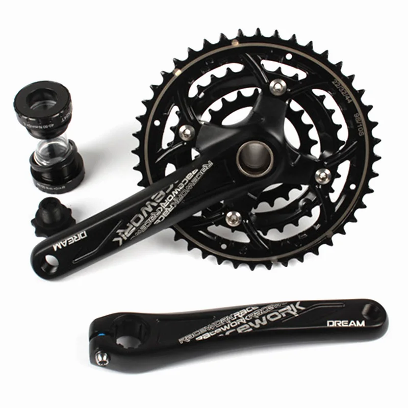 crankset with BB 170 мм шатун горный велосипед 27 30 скоростей полый интегрированный шатун 22-32-44T дорожный велосипед 170 мм 7005 Алюминиевый сплав шатун с BB - Цвет: crankset with BB