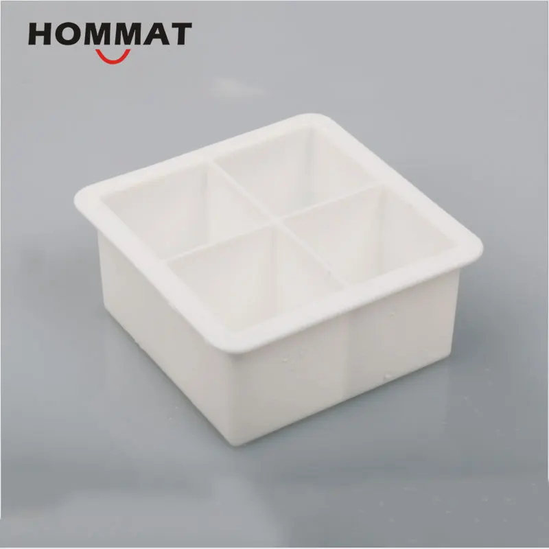 4 Cells White DIY креативный большой кубик льда, форма квадратной формы, силиконовый лоток для льда, фруктовый Желейный кубик для льда, форма для мыла, кухонные аксессуары - Цвет: 4 Cells White