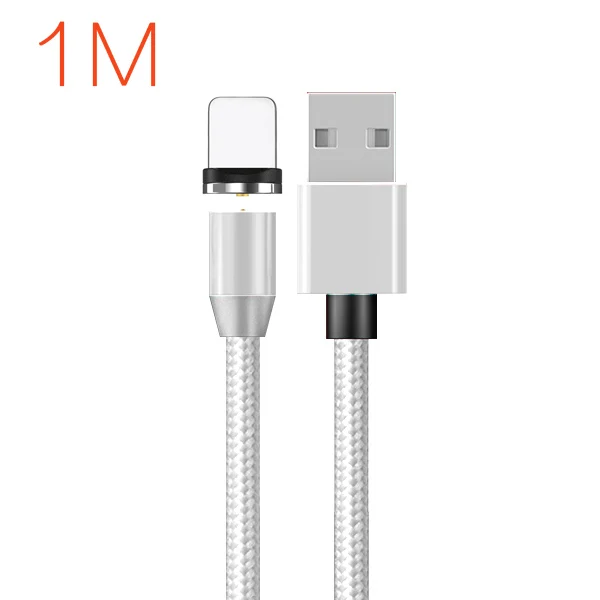 1M CBAOOO 360 светодиодный магнитный Micro USB кабель type-C зарядный кабель для iPhone XR XS MAX X 8 7 6 Plus Магнитный зарядный провод для мобильного телефона - Цвет: 1M