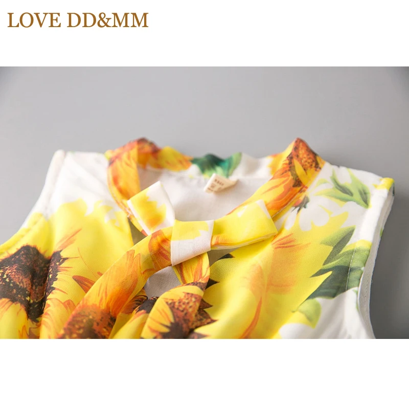 LOVE DD&ampMM Girls Clothing Dresses 2022 Summer New Girl Fashion Sweet Cute Sunflower Pattern Dress | Детская одежда и обувь