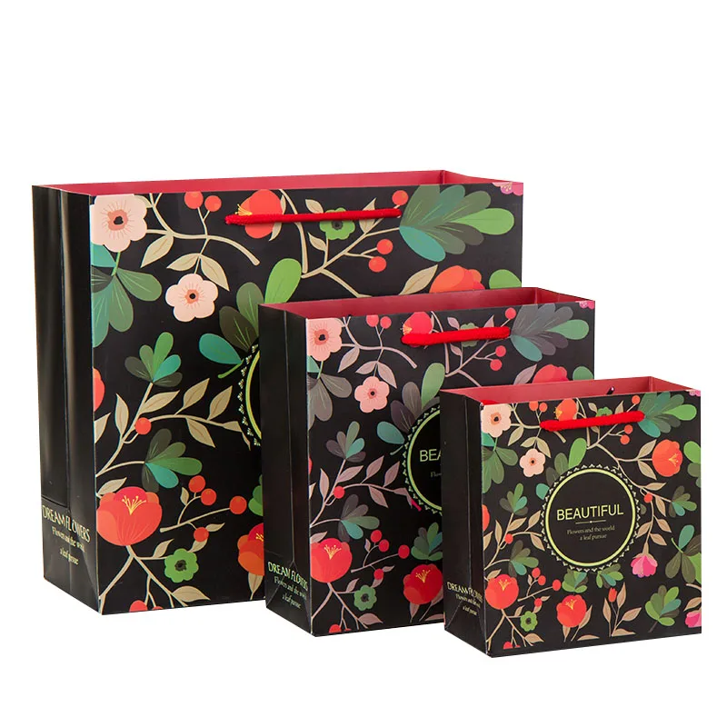 5 шт. Красивые романтические пакеты с цветами подарочные бумажные упаковочные