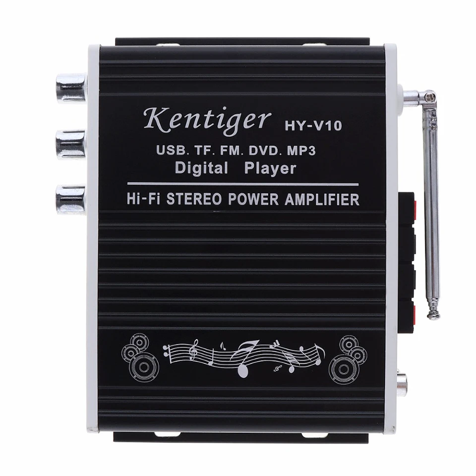 HY V10 20W x 2 Hi Fi Bluetooth автомобильный усилитель мощности канальный FM радио плеер с